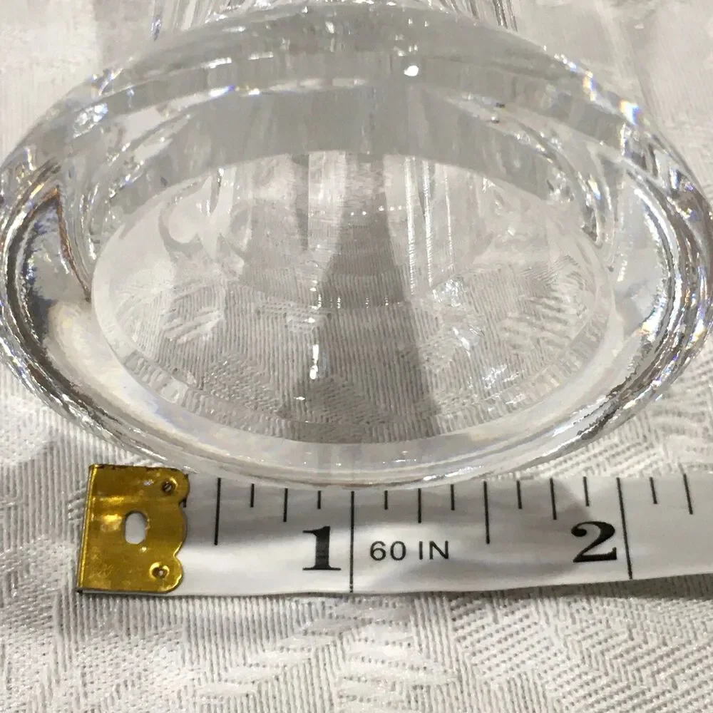 Vintage Crystal Decanter Bottle Diamond Cut Pattern Clear -No Stopper